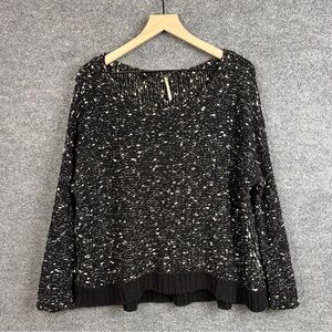 Free People Black and White Speckled Sweater